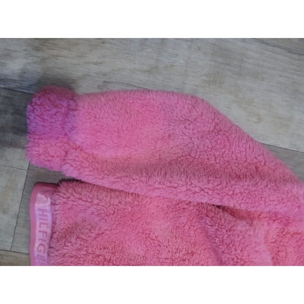 Tommy Hilfiger Girls Pink Sherpa Jacket Hot Pink Full Zip Size Large 12/14